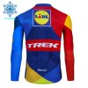 Wielershirt 2024 Lidl-Trek Lange Mouw Winter Thermal Fleece Blauw